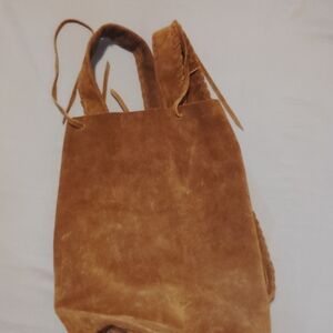 Tan Suede Tote Bag